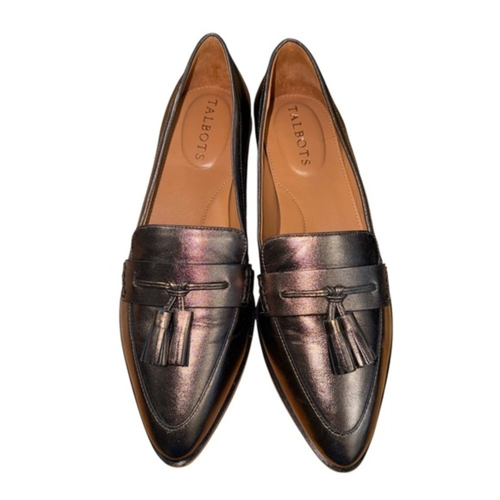 NEW Talbots Reece‎ Tassel Loafers Womens 7M Metallic Pointed Toe Shoes *No BOX
